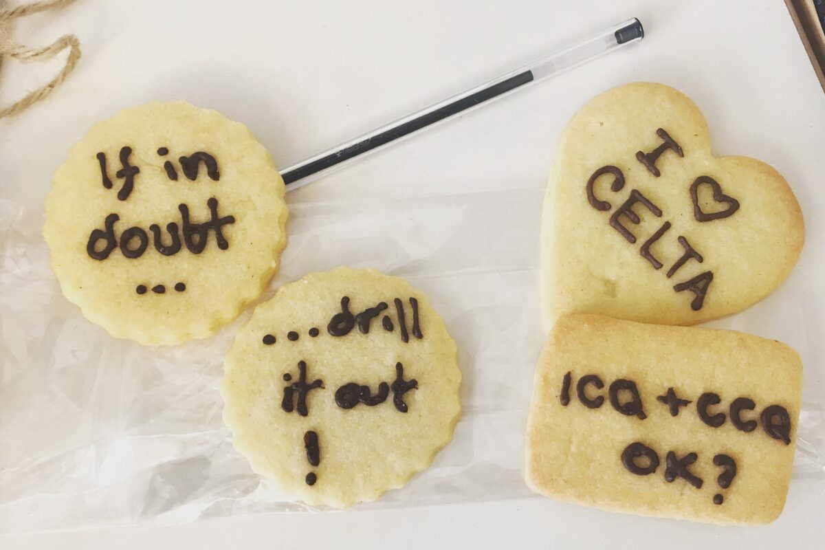 Biscotti creati da un CELTA trainee con frasi del corso CELTA di International House Milano